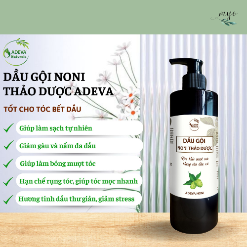 Dầu Gội Noni Thảo Dược Adeva 250ml/ 500ml Phù Hợp Với Tóc Bết Dầu - Ảnh 3