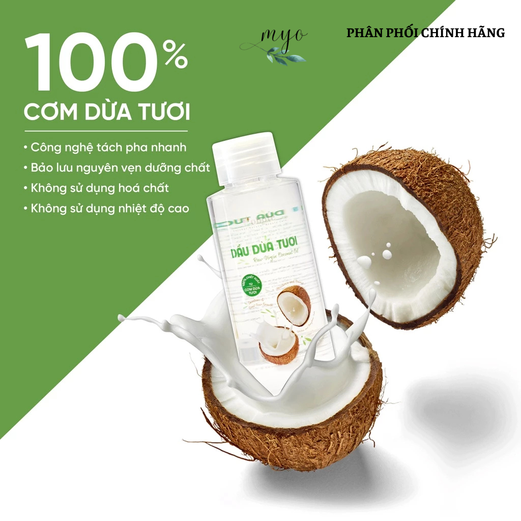 Dầu Dừa Tươi Cobote 100% Cơm Dừa Nguyên Chất 50ml/ 100ml/ 500ml/ 1L
