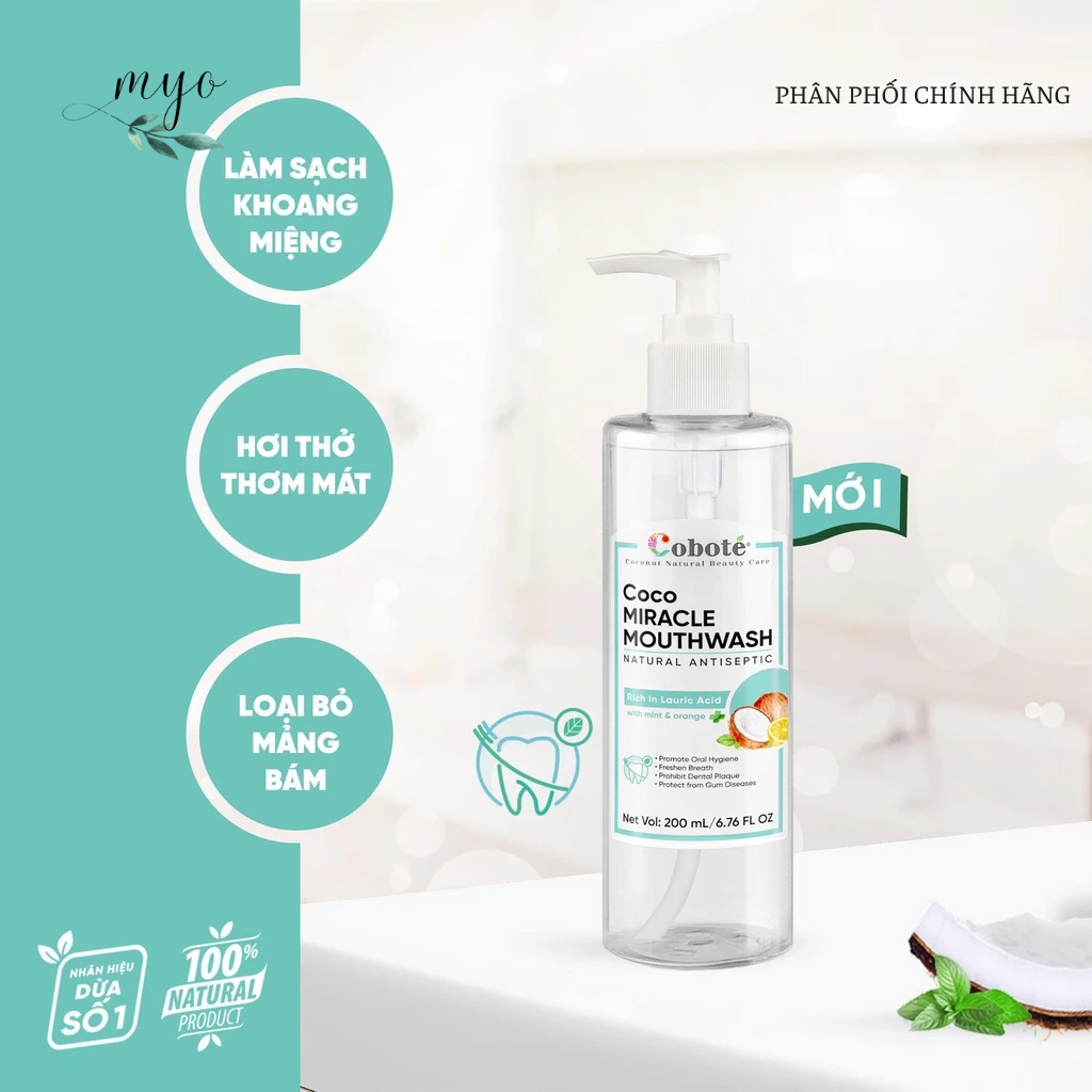 Dầu Súc Miệng Cobote 200ml (Dầu dừa tươi kết hợp tinh chất cam; bạc hà) - Ảnh 4