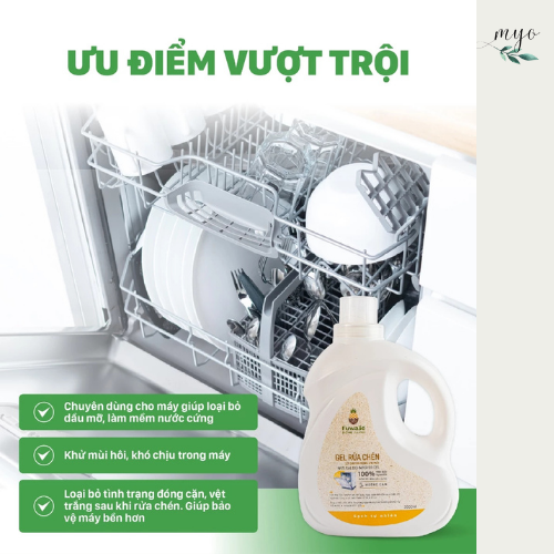 Gel Rửa Chén Cho Máy Fuwa3e Enzym Sinh Học 500ml/ 2L (Tinh dầu Cam) - Ảnh 6