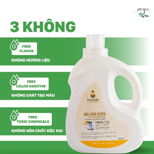 Gel Rửa Chén Cho Máy Fuwa3e Enzym Sinh Học 500ml/ 2L (Tinh dầu Cam) - Ảnh 4