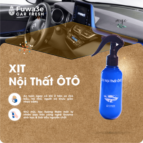 Xịt Nội Thất Ô Tô Fuwa3e 150ml (Tinh Dầu Quýt, Bạc Hà)