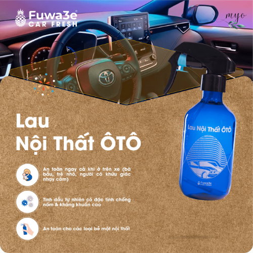 Lau Nội Thất Ô Tô Fuwa3e 300ml (Tinh Dầu Hương Nhu, Bạc Hà)