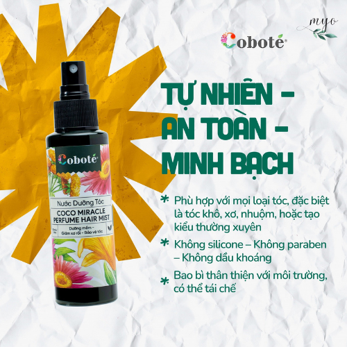 Nước Dưỡng Tóc Cobote 30ml/ 100ml - Xịt Dưỡng Tóc Thơm Mượt